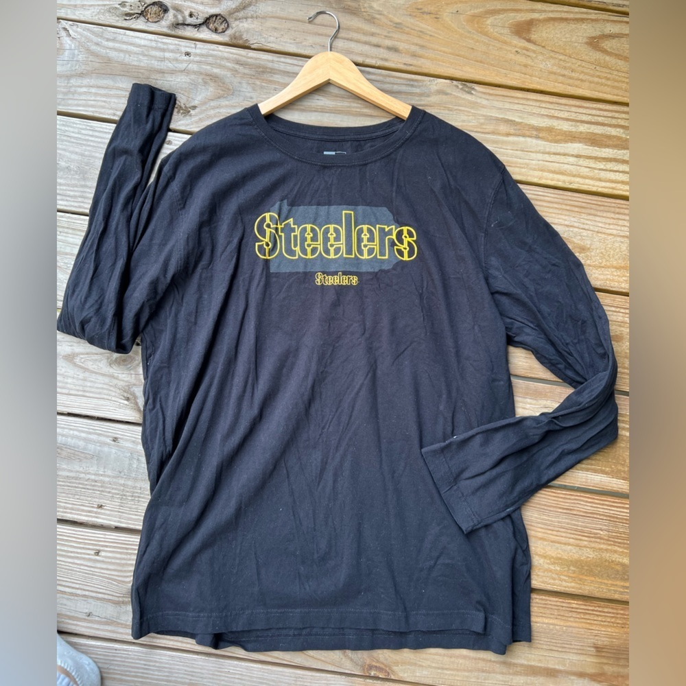 New Era Pittsburgh Steelers black long sleeve top - Mens Extra Large - Picture 2 of 8